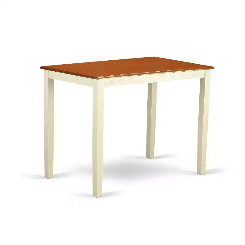 Table de salle à manger à hauteur de comptoir pour 2 personnes, couleur babeurre/cerise