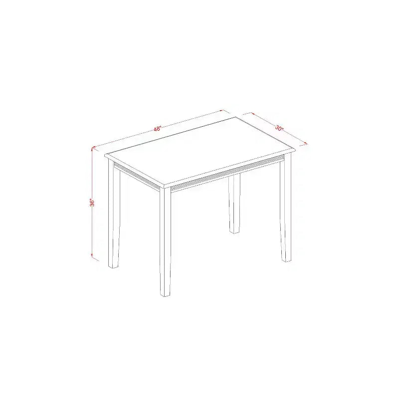 Table de salle à manger à hauteur de comptoir pour 2 personnes, couleur babeurre/cerise
