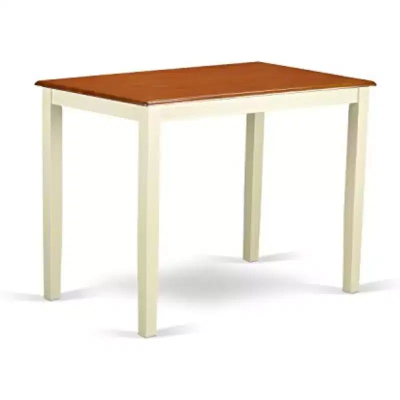 Table de salle à manger à hauteur de comptoir pour 2 personnes, couleur babeurre/cerise