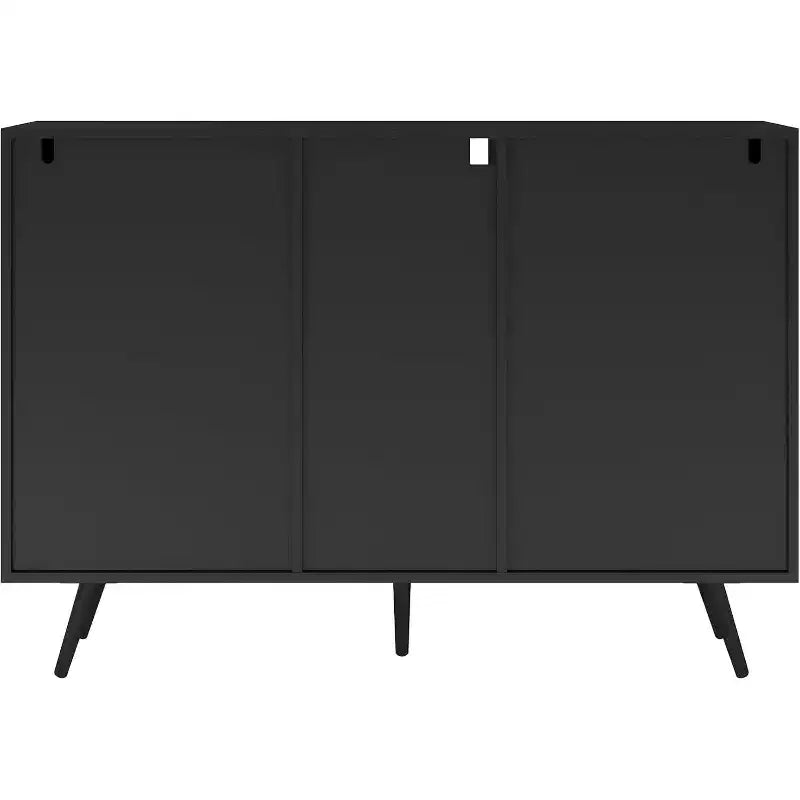 Buffet blanc brillant avec éclairage LED – 6 tiroirs, 1 porte