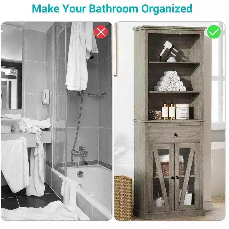 Armoire de rangement haute gris autoportante avec étagères réglables, utilisation par 1 personne