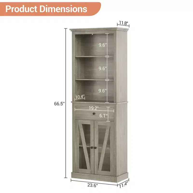 Armoire de rangement haute gris autoportante avec étagères réglables, utilisation par 1 personne