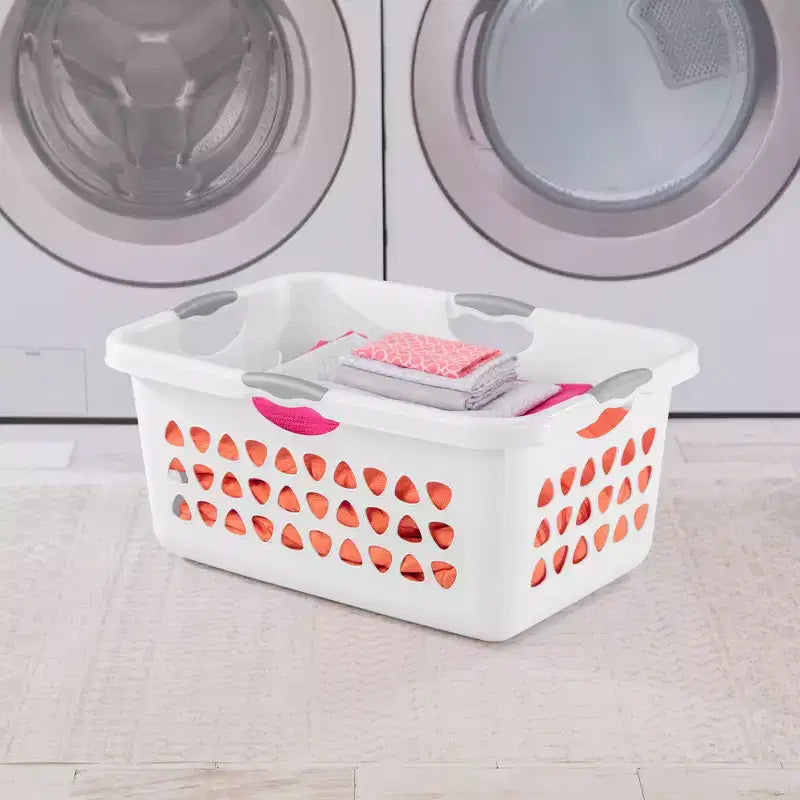Panier à linge rectangulaire blanc avec poignées, 2 boisseaux, paquet de 8