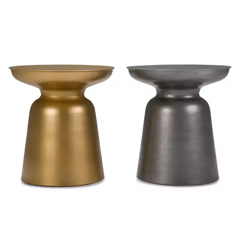 Table d'appoint ronde en métal – Argent / Or / Cuivre antique / Ombré or-noir – 1 pièce