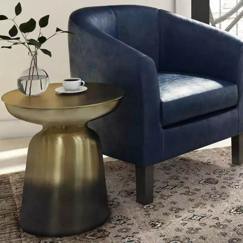 Table d'appoint ronde en métal – Argent / Or / Cuivre antique / Ombré or-noir – 1 pièce