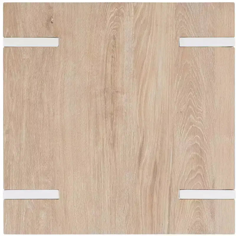 Table d'appoint carrée – Plateau en placage brun / Cadre en fer blanc, 1 pièce