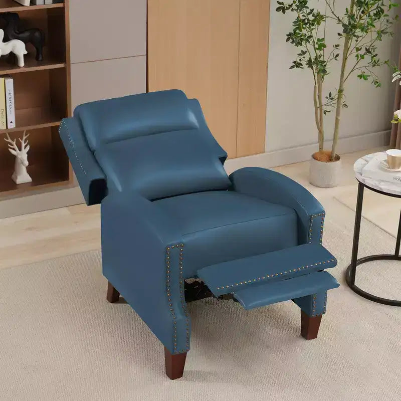 Fauteuil inclinable à dossier basculant noir/bleu marine/rouge rosé/jaune – Similicuir, une place