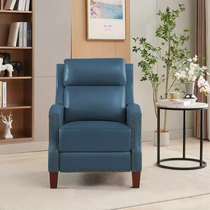 Fauteuil inclinable à dossier basculant noir/bleu marine/rouge rosé/jaune – Similicuir, une place