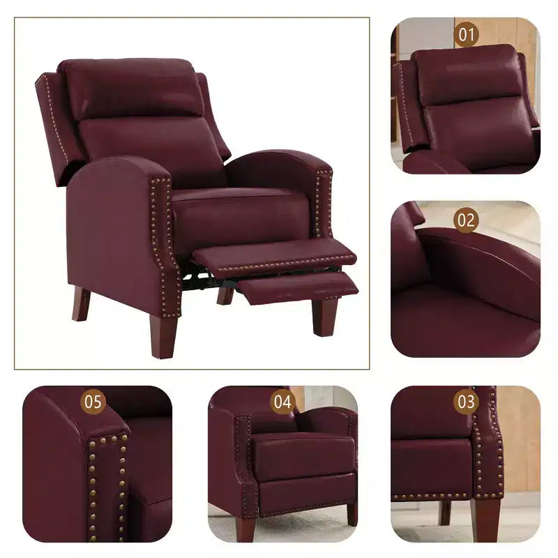 Fauteuil inclinable à dossier basculant noir/bleu marine/rouge rosé/jaune – Similicuir, une place