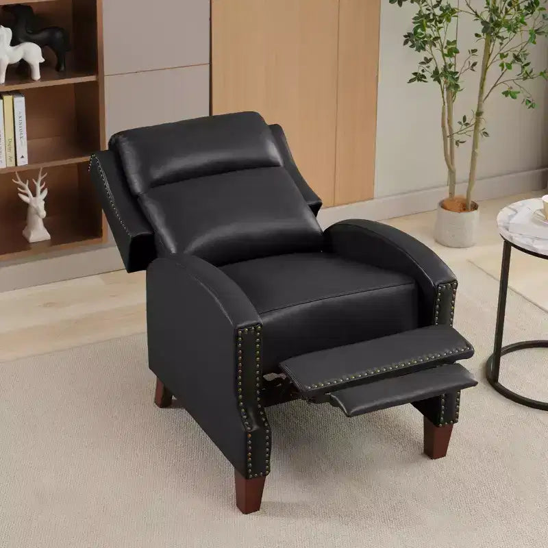 Fauteuil inclinable à dossier basculant noir/bleu marine/rouge rosé/jaune – Similicuir, une place