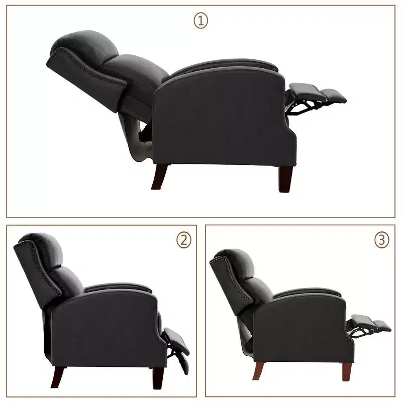 Fauteuil inclinable à dossier basculant noir/bleu marine/rouge rosé/jaune – Similicuir, une place