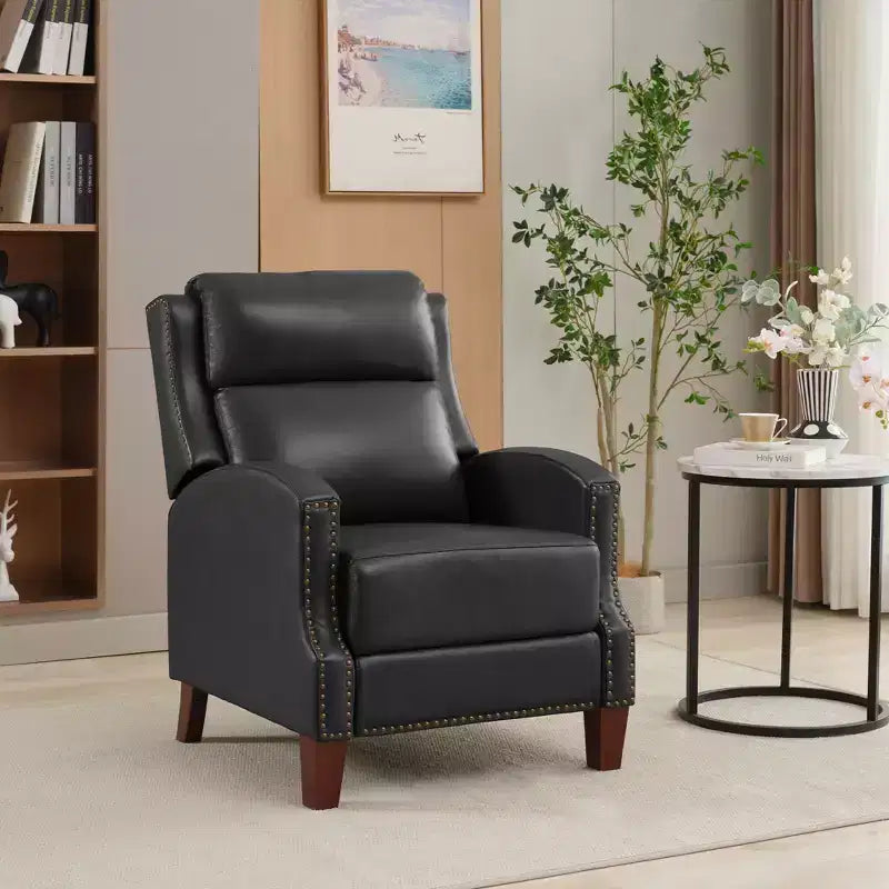 Fauteuil inclinable à dossier basculant noir/bleu marine/rouge rosé/jaune – Similicuir, une place