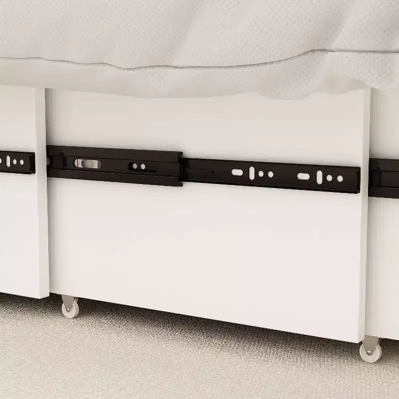 Lit escamotable blanc avec tiroir et station de charge – Grand lit/Très grand lit, 1-2 personnes
