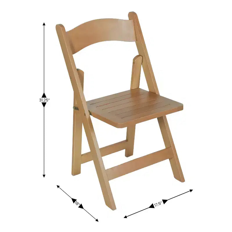 Chaise pliante de salle à manger en bois massif de chêne/blanc de style ancien américain – 1 place
