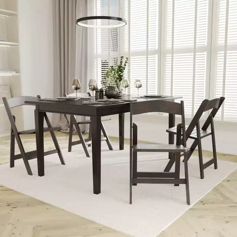 Chaise pliante de salle à manger en bois massif de chêne/blanc de style ancien américain – 1 place
