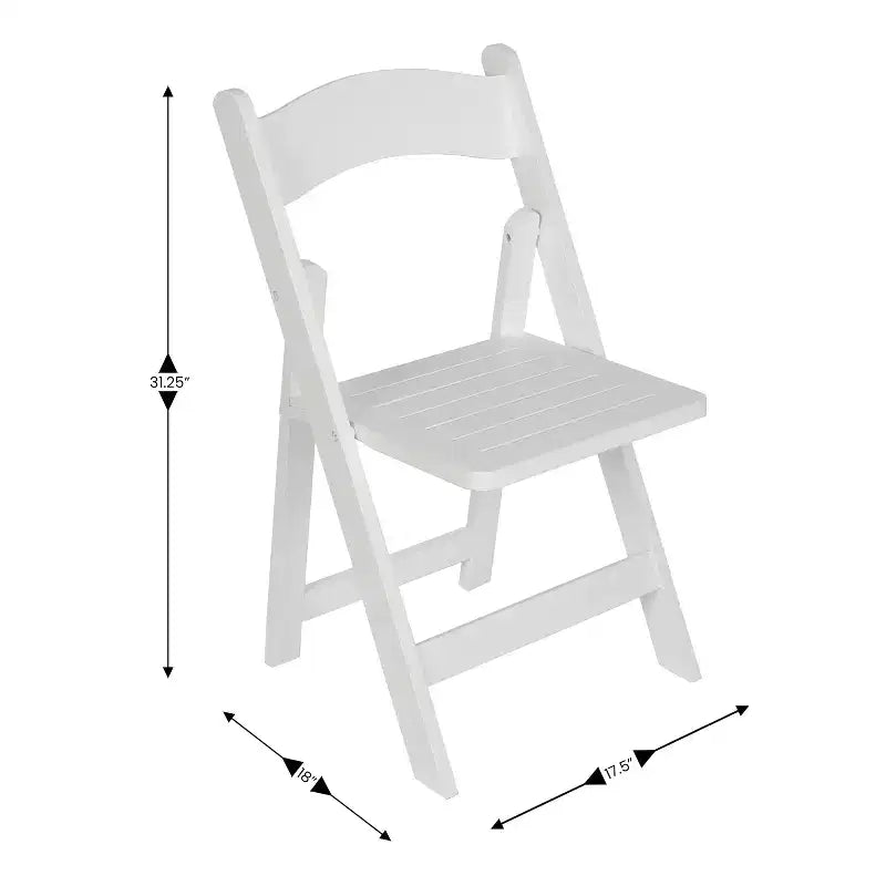 Chaise pliante de salle à manger en bois massif de chêne/blanc de style ancien américain – 1 place