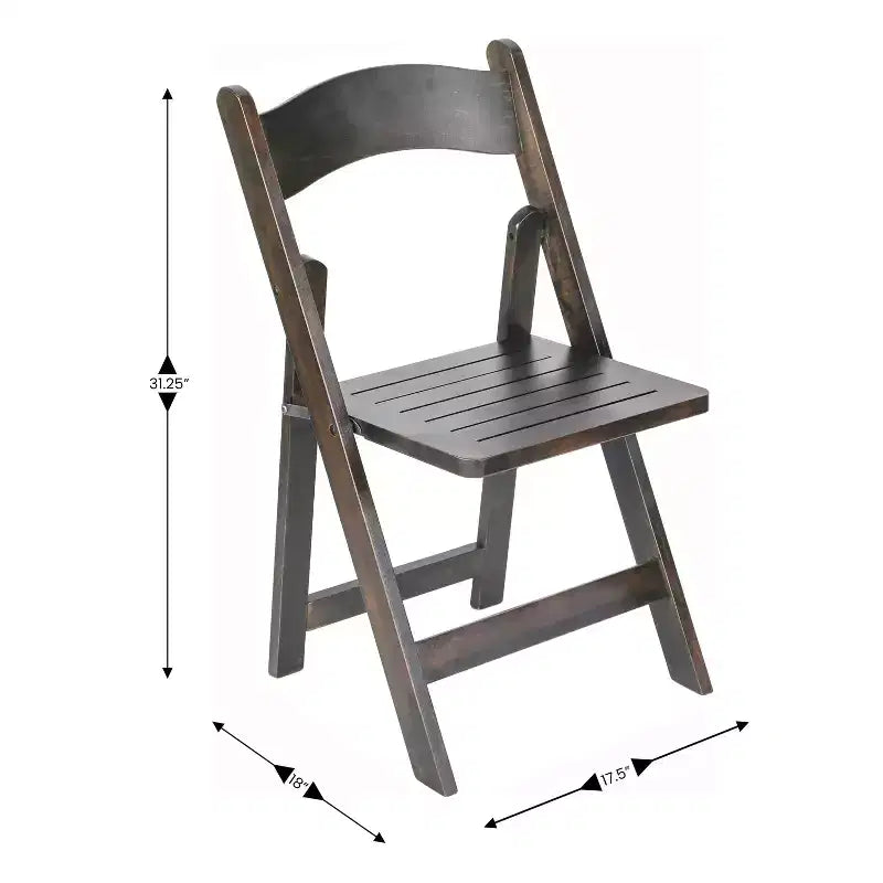 Chaise pliante de salle à manger en bois massif de chêne/blanc de style ancien américain – 1 place
