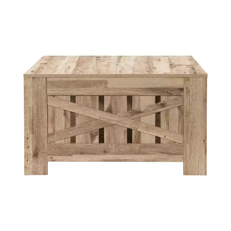 Table basse carrée 31,5" – Chêne noir / Chêne / Noyer, avec étagère de rangement ouverte