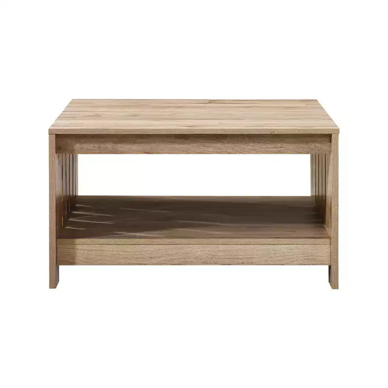 Table basse carrée 31,5" – Chêne noir / Chêne / Noyer, avec étagère de rangement ouverte